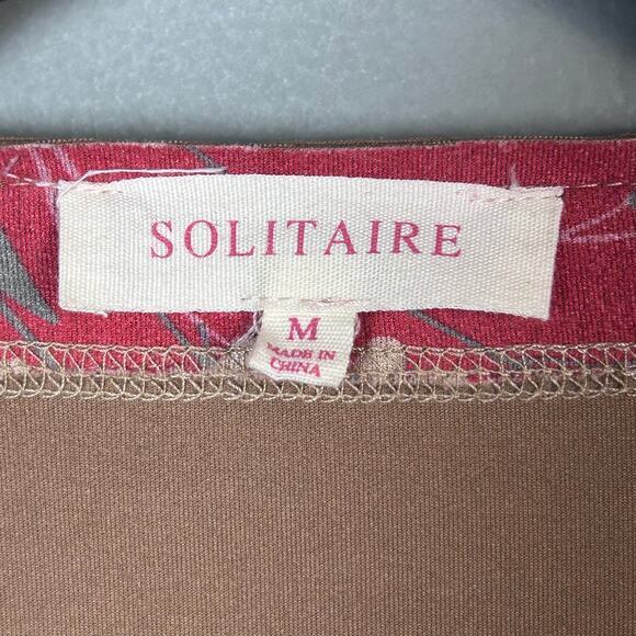 Solitaire‎ jacket Medium Red Floral Kimono Asian inspired open cascade - Picture 7 of 8